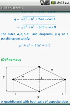 Geometry Formulas android App screenshot 1